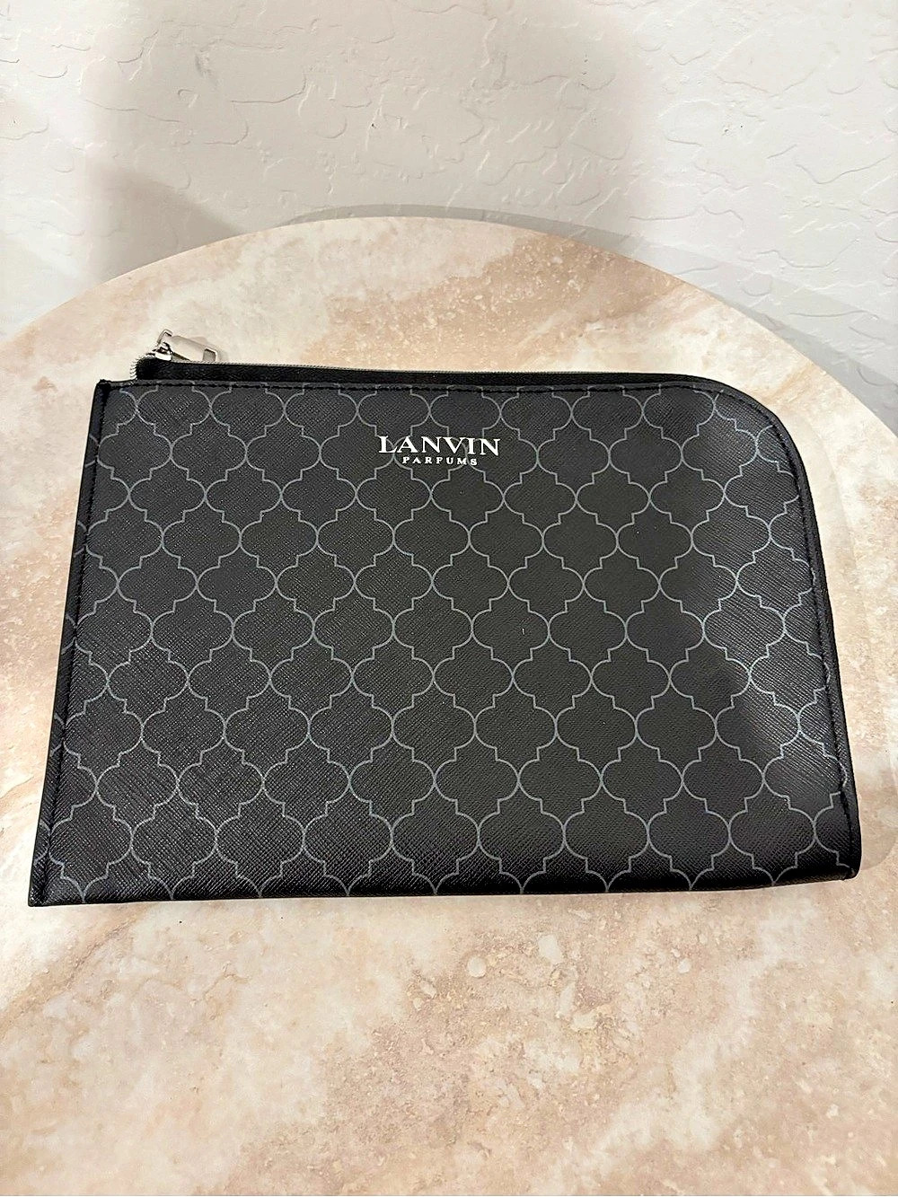 Lanvin Black Geometric Travel Pouch